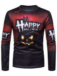 Happy Halloween Pumpkin Print Casual T-shirt