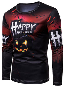 Happy Halloween Pumpkin Print Casual T-shirt