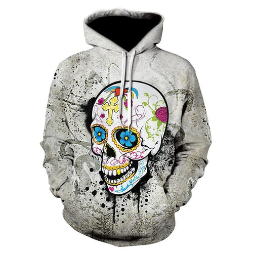 Halloween Skull Digital Printing Long-sleeve Hoodies