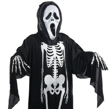 Load image into Gallery viewer, Skull Skeleton Ghost Cosplay Costume Adults and Kids