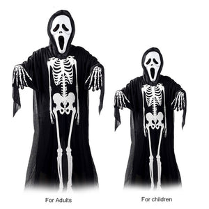 Skull Skeleton Ghost Cosplay Costume Adults and Kids