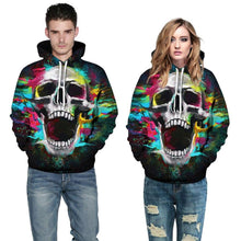 Load image into Gallery viewer, Halloween Men Women Skull Watercolor Hoodie