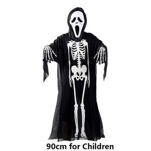 Skull Skeleton Ghost Cosplay Costume Adults and Kids