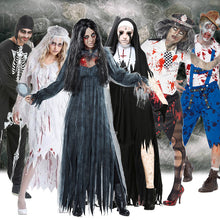 Load image into Gallery viewer, Scary Halloween Costumes  Zombie Nurse Nun Bloody Ghost Bride