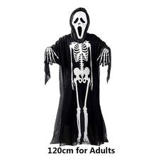 Load image into Gallery viewer, Skull Skeleton Ghost Cosplay Costume Adults and Kids