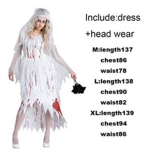 Load image into Gallery viewer, Scary Halloween Costumes  Zombie Nurse Nun Bloody Ghost Bride